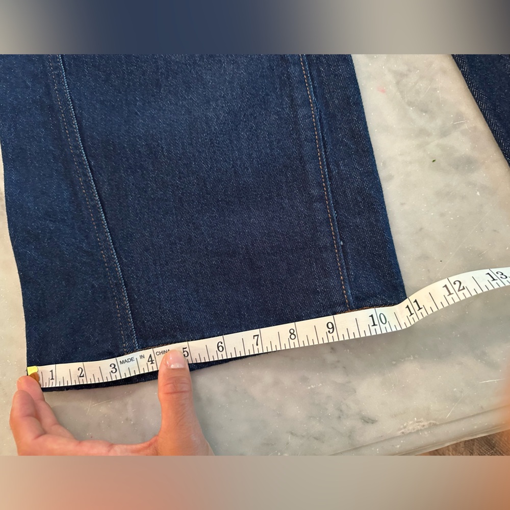 NWT Ann Taylor The Seamed Wide-Leg Trouser Jean Classic Rinse Dark Blue - Picture 8 of 10
